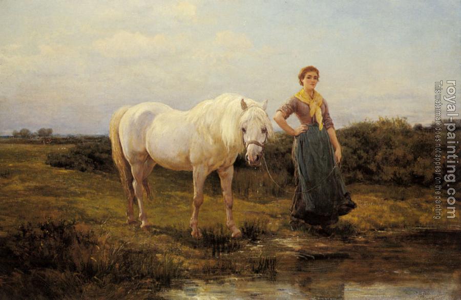 Heywood Hardy : Noonday taking a Horse to Water